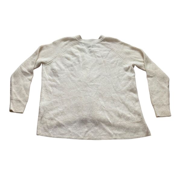 Madewell Ribbed Lyle Henley Sweater Wool Blend in Cream, Size M - Picture 5 of 9